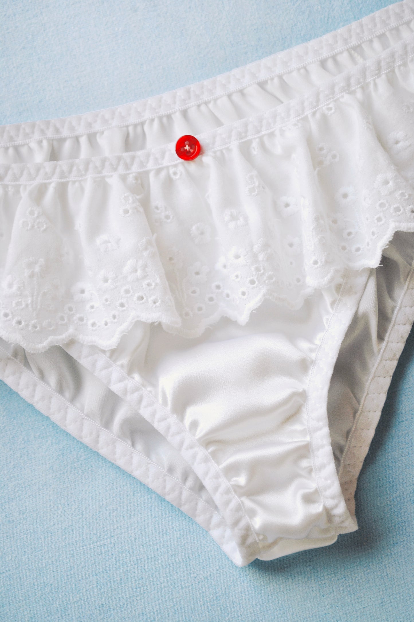 Bianco Silk Ruffled Briefs