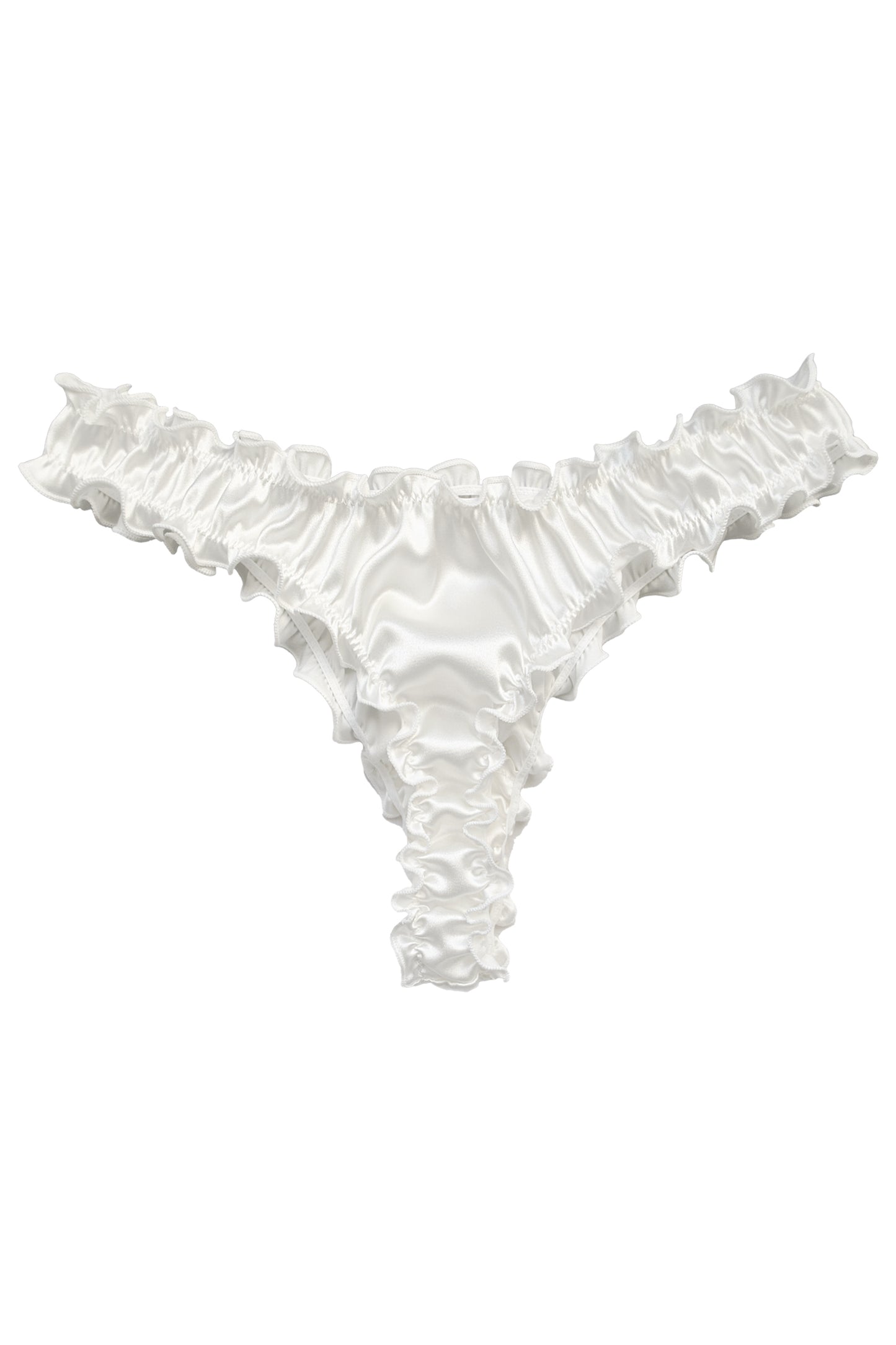 Bianco Silk Frilled Thong