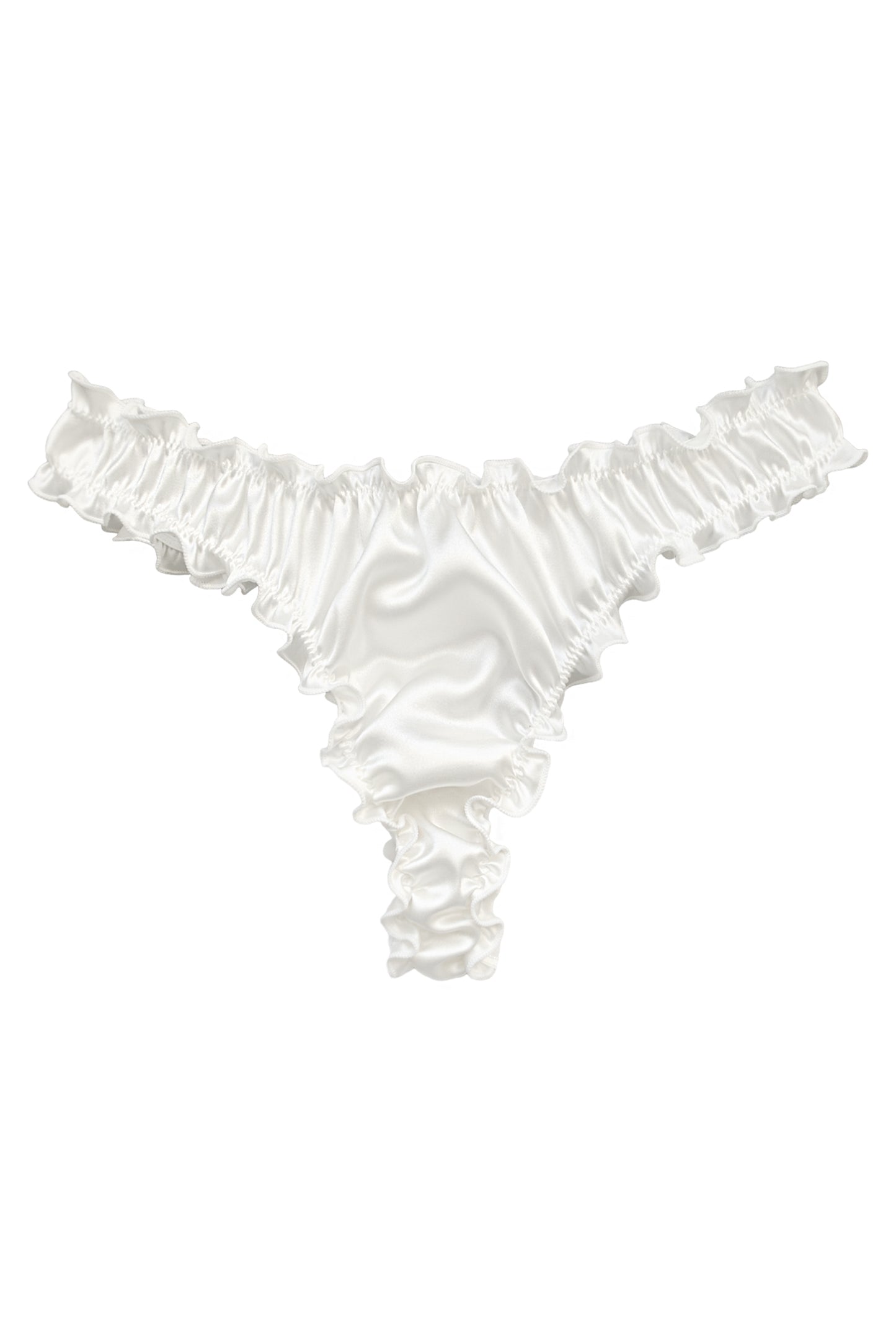 Bianco Silk Frilled Thong