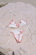 Load image into Gallery viewer, Bianco – Frilled Triangle Bikini Top
