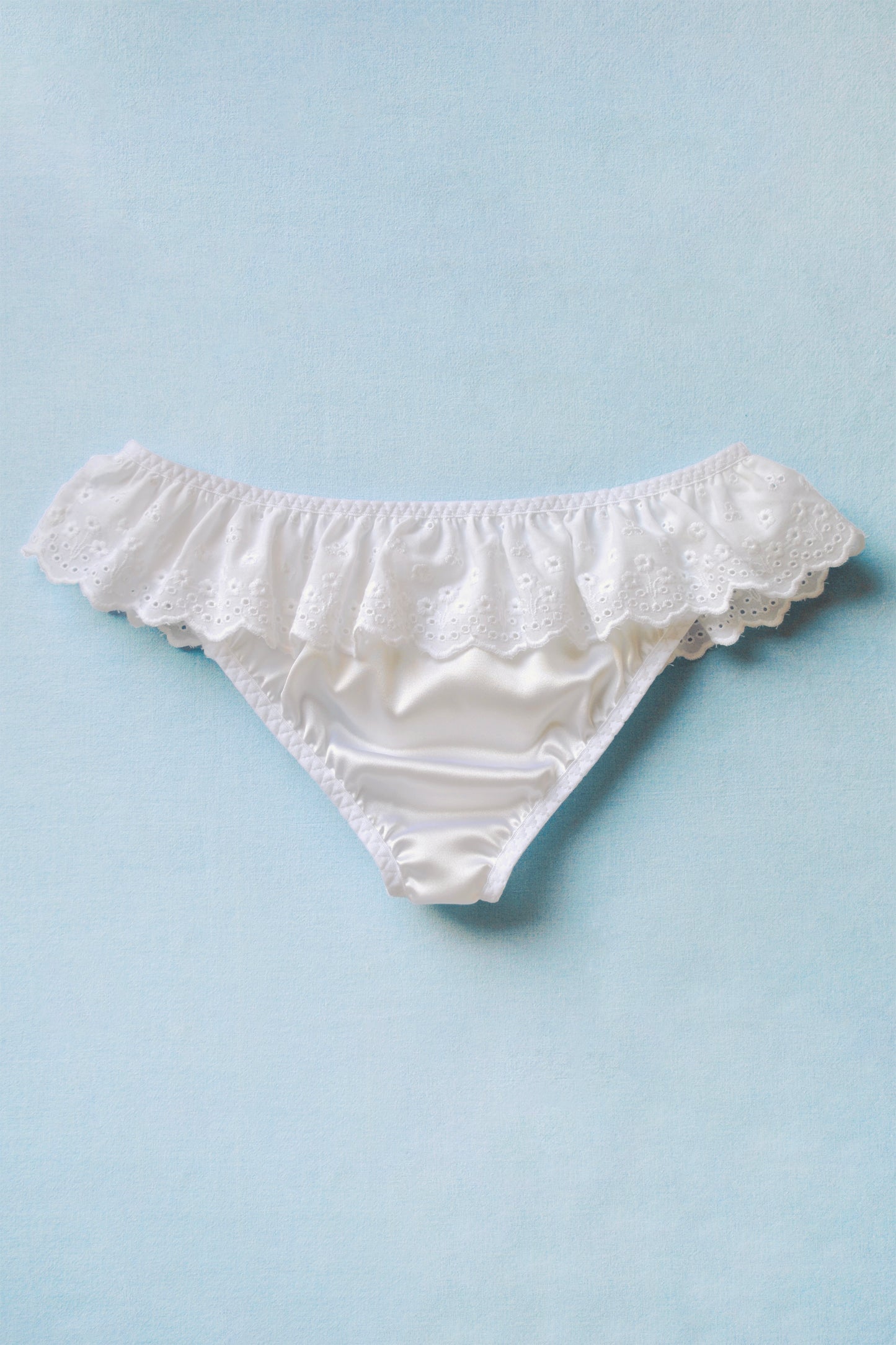 Bianco Silk Ruffled Briefs
