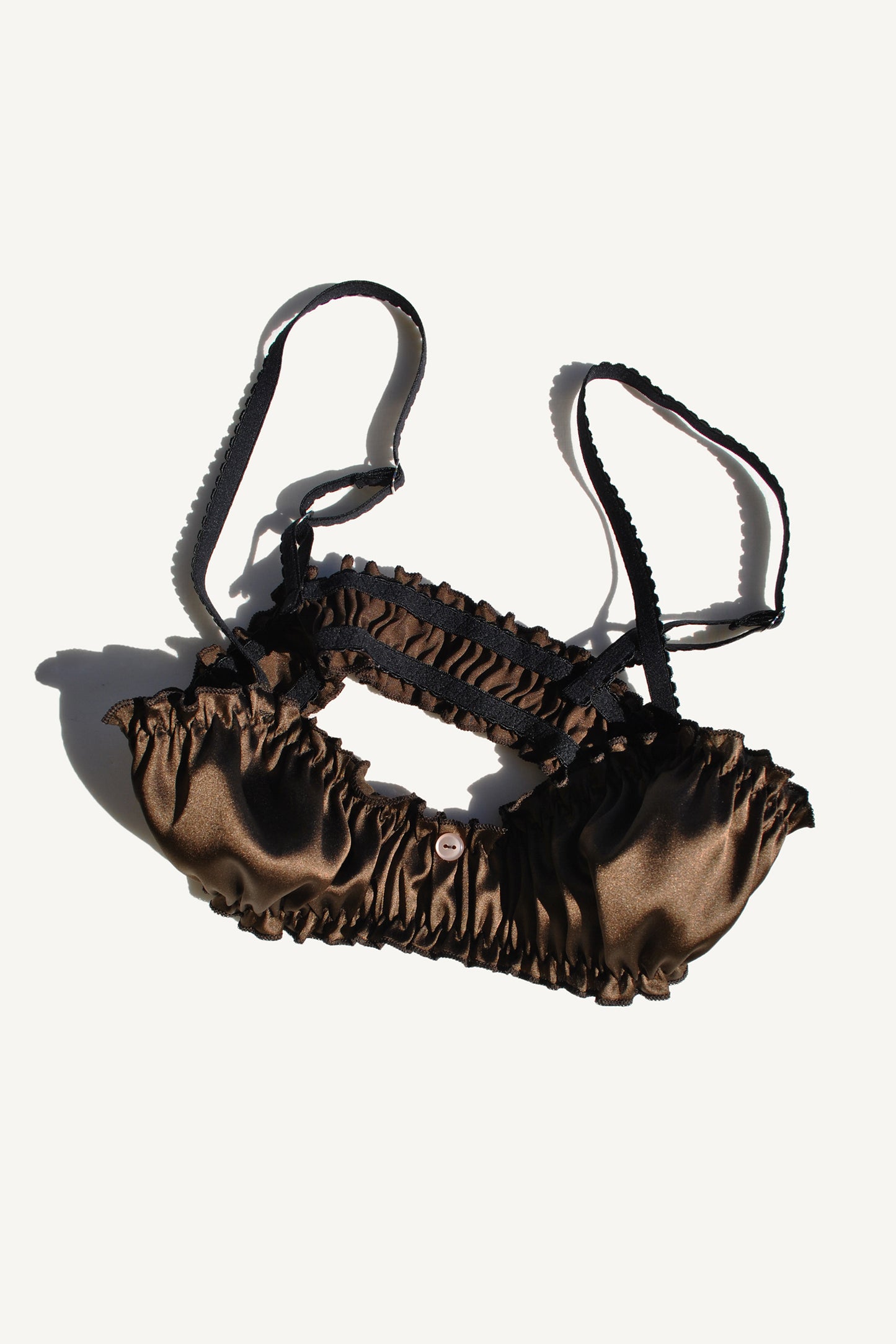 Espresso Silk Frilled Bra