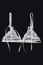 Load image into Gallery viewer, Romantica — Lace Frilled Triangle Bra
