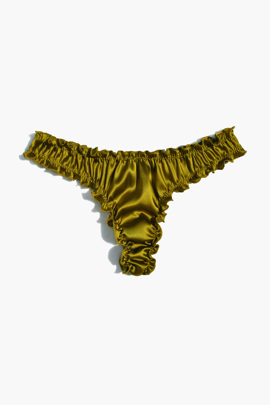 Oliva Silk Frilled Thong