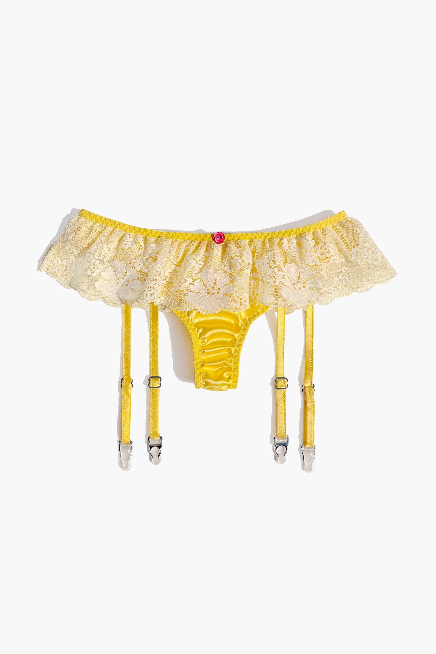 Silk Ruffled Thong and Suspenders